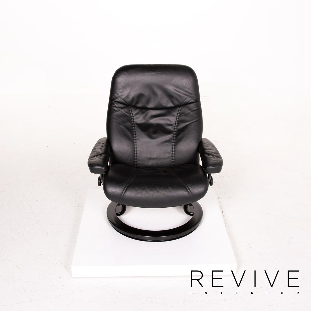 Stressless Consul Leder Sessel inkl. Hocker Schwarz Größe L Relaxsessel Relaxfunktion Funktion #14159