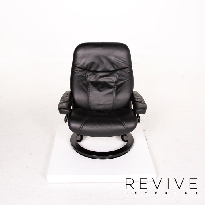 Stressless Consul Leder Sessel inkl. Hocker Schwarz Größe L Relaxsessel Relaxfunktion Funktion #14159