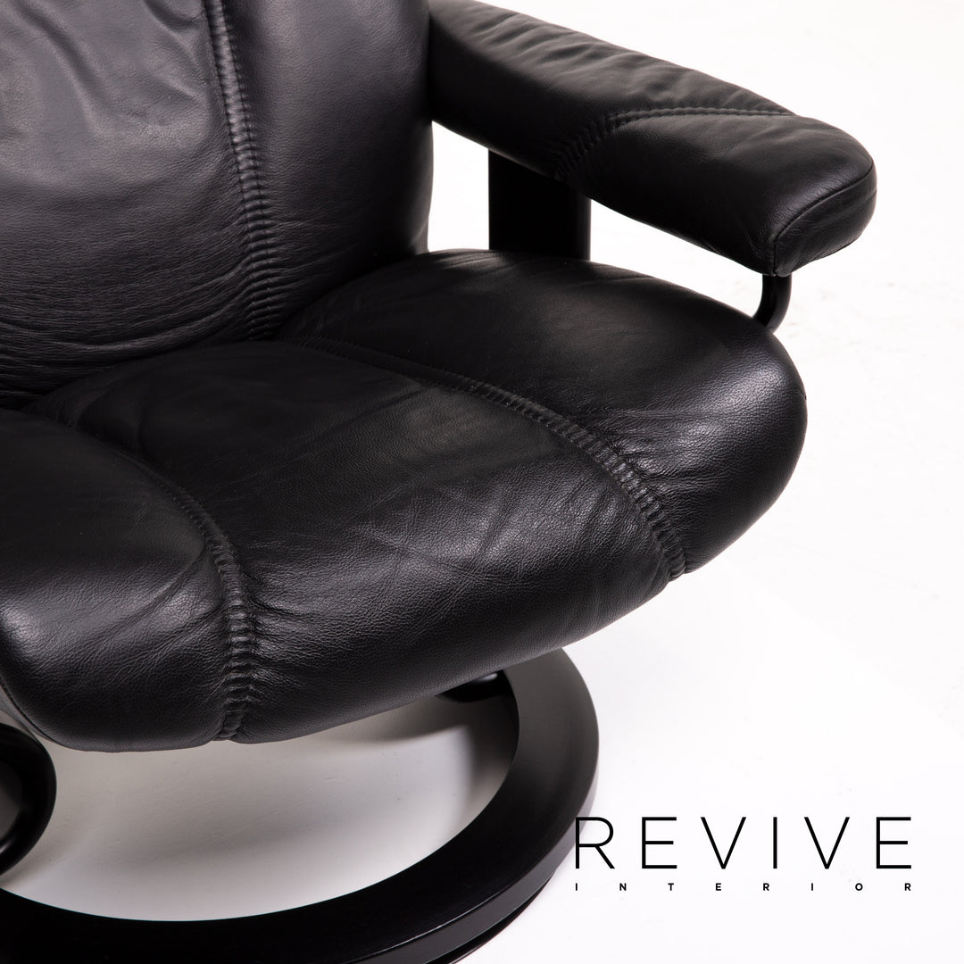 Stressless Consul Leder Sessel inkl. Hocker Schwarz Größe M Relaxsessel Relaxfunktion Funktion #13377