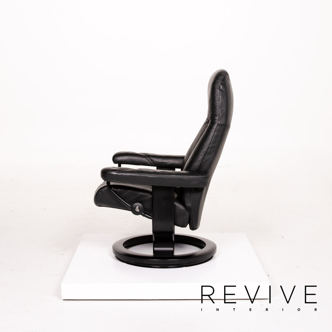 Stressless Consul Leder Sessel inkl. Hocker Schwarz Größe M Relaxsessel Relaxfunktion Funktion #13377