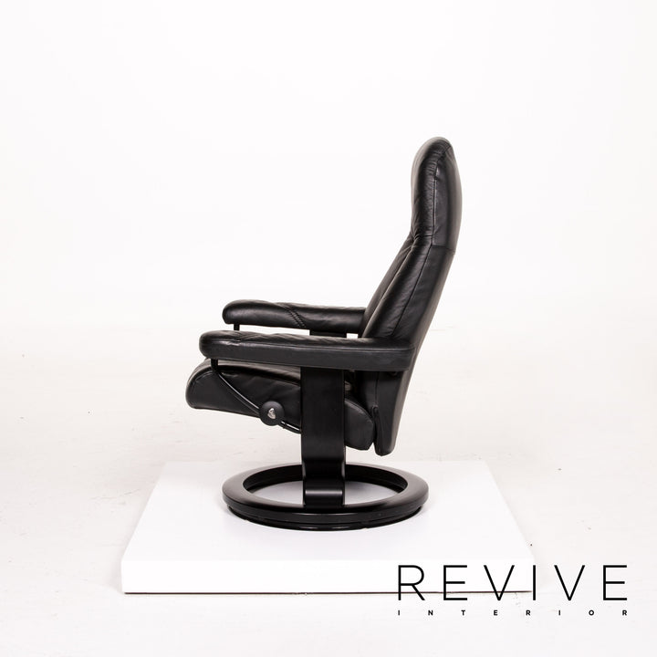 Stressless Consul Leder Sessel inkl. Hocker Schwarz Größe M Relaxsessel Relaxfunktion Funktion #13377