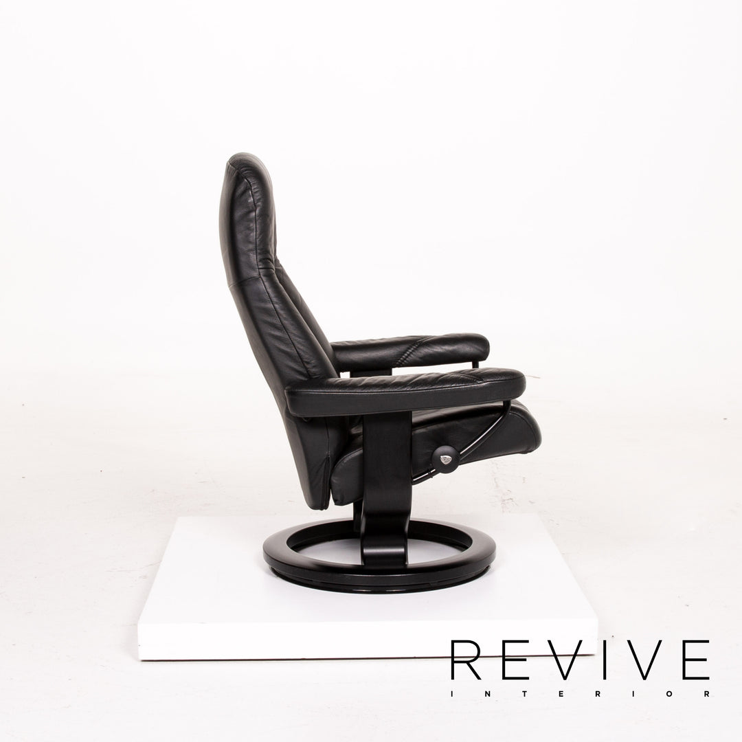 Stressless Consul Leder Sessel inkl. Hocker Schwarz Größe M Relaxsessel Relaxfunktion Funktion #13377