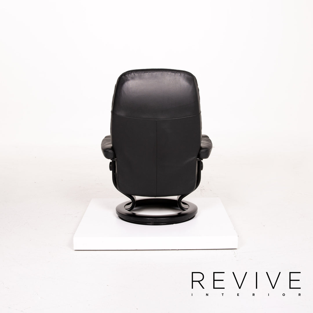Stressless Consul Leder Sessel inkl. Hocker Schwarz Größe M Relaxsessel Relaxfunktion Funktion #13377