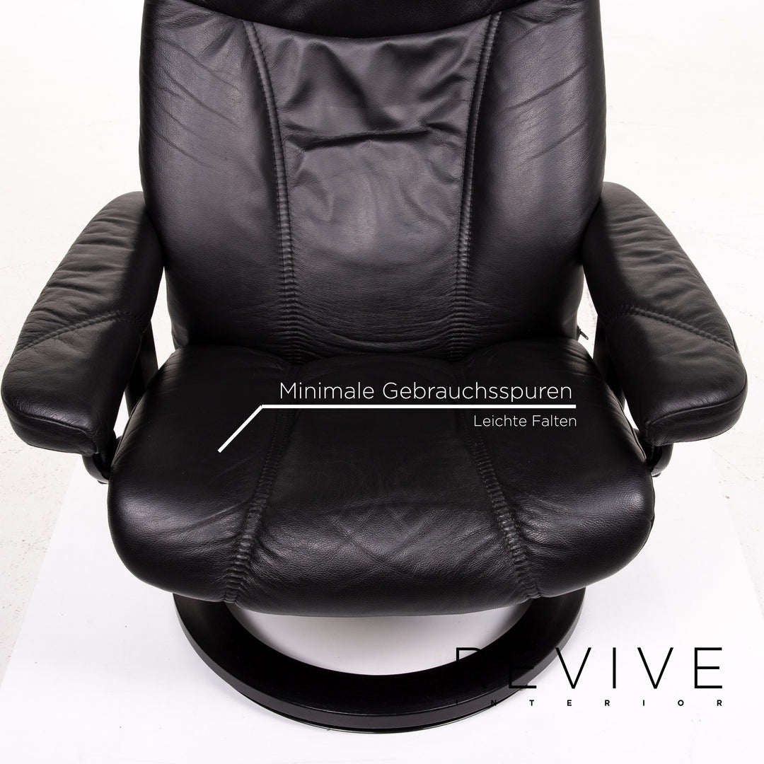 Stressless Consul Leder Sessel inkl. Hocker Schwarz Größe M Relaxsessel Relaxfunktion Funktion #13377
