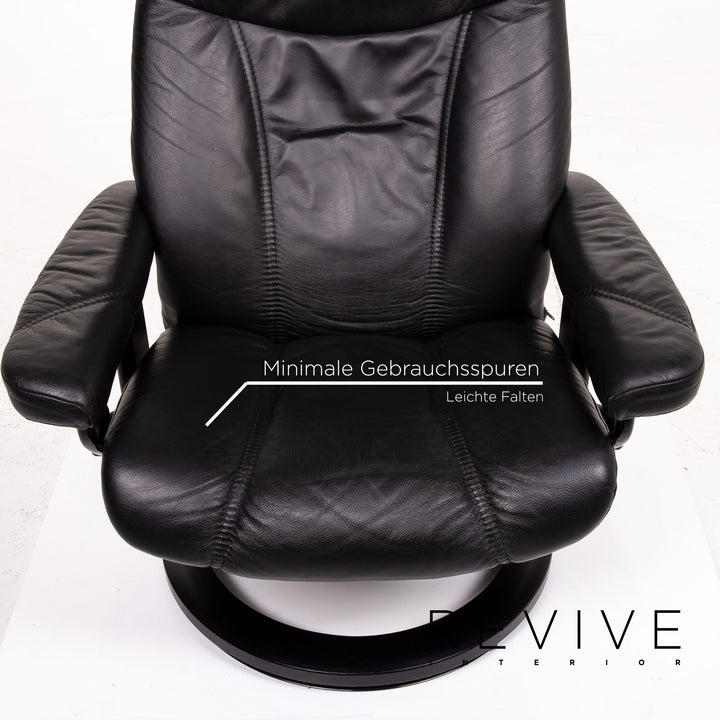 Stressless Consul Leder Sessel inkl. Hocker Schwarz Größe M Relaxsessel Relaxfunktion Funktion #13377