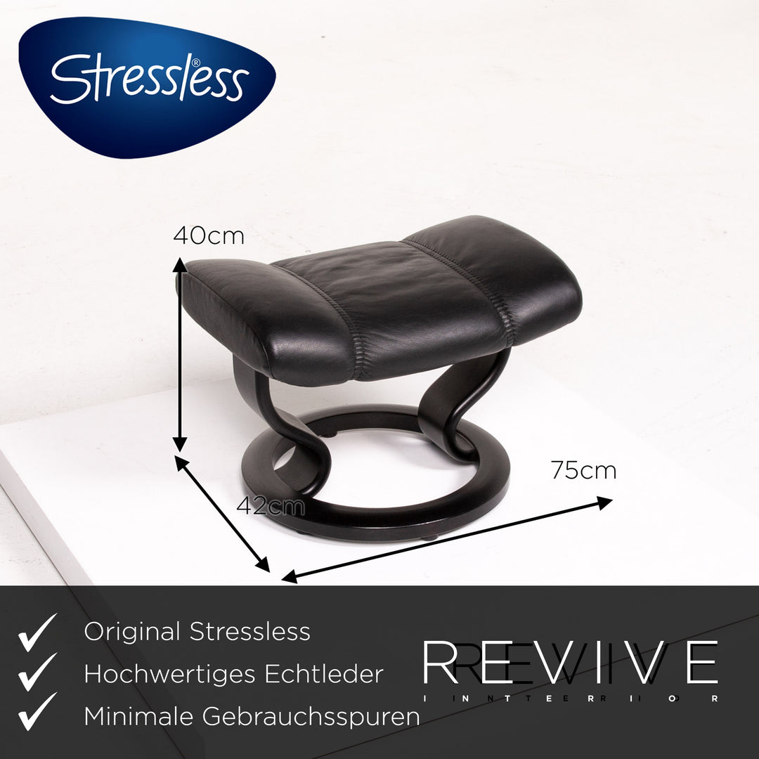 Stressless Consul Leder Sessel inkl. Hocker Schwarz Größe M Relaxsessel Relaxfunktion Funktion #13377
