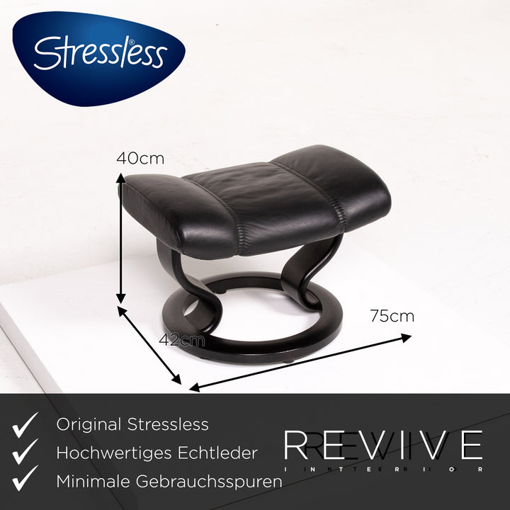 Stressless Consul Leder Sessel inkl. Hocker Schwarz Größe M Relaxsessel Relaxfunktion Funktion #13377