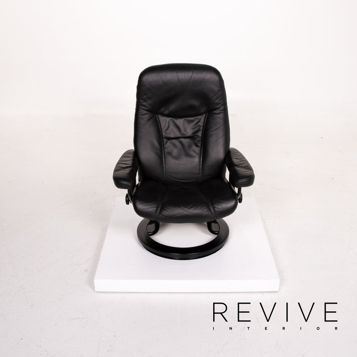 Stressless Consul Leder Sessel inkl. Hocker Schwarz Größe M Relaxsessel Relaxfunktion Funktion #13377