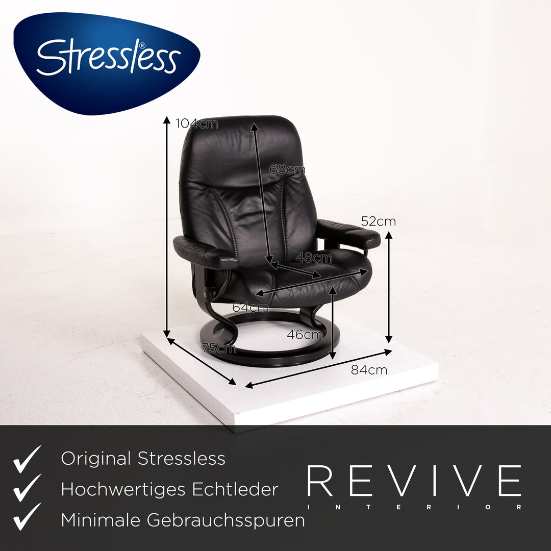 Stressless Consul | Sessel | Leder | Schwarz | Revive Interior