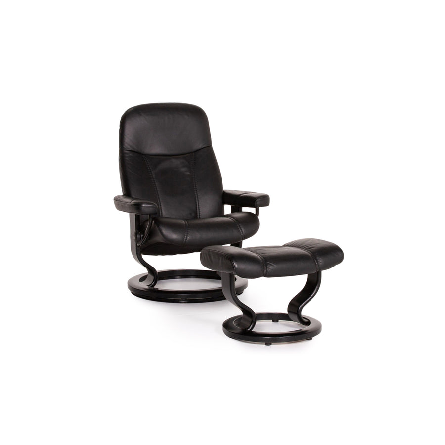 Stressless Consul Leder Sessel inkl. Hocker Schwarz Relaxsessel Relaxfunktion Funktion #14604