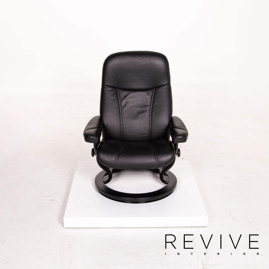 Stressless Consul Leder Sessel inkl. Hocker Schwarz Relaxsessel Relaxfunktion Funktion #14604