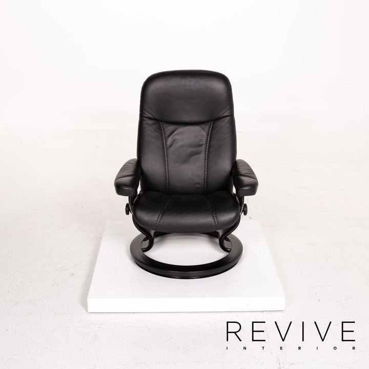 Stressless Consul Leder Sessel inkl. Hocker Schwarz Relaxsessel Relaxfunktion Funktion #14604