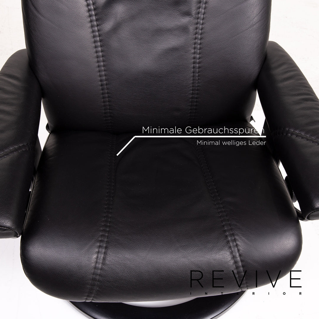 Stressless Consul Leder Sessel inkl. Hocker Schwarz Relaxsessel Relaxfunktion Funktion #14604