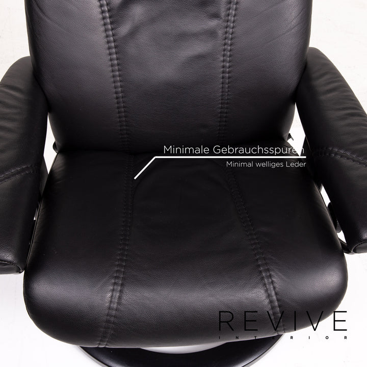 Stressless Consul Leder Sessel inkl. Hocker Schwarz Relaxsessel Relaxfunktion Funktion #14604