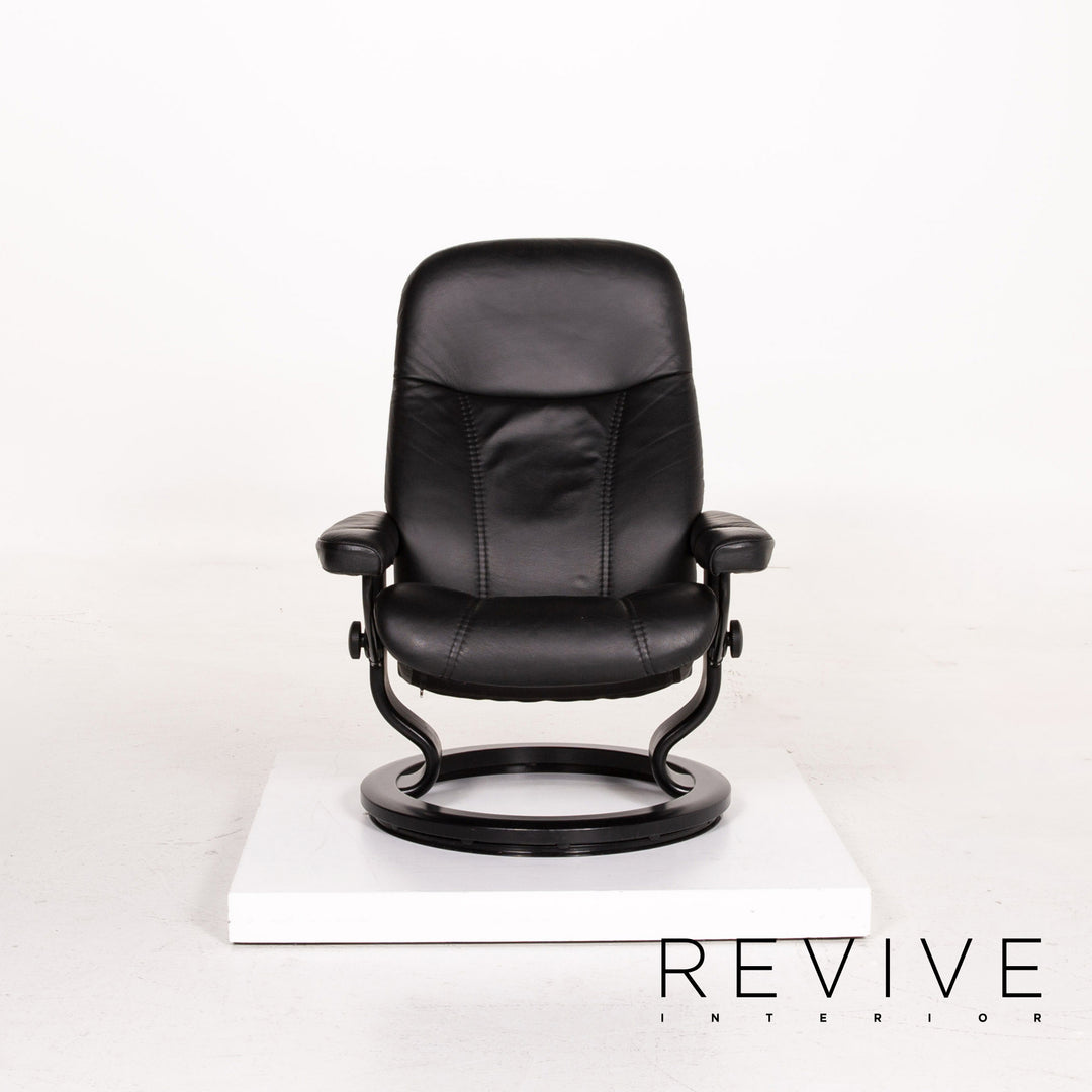 Stressless Consul Leder Sessel inkl. Hocker Schwarz Relaxsessel Relaxfunktion Funktion #14604
