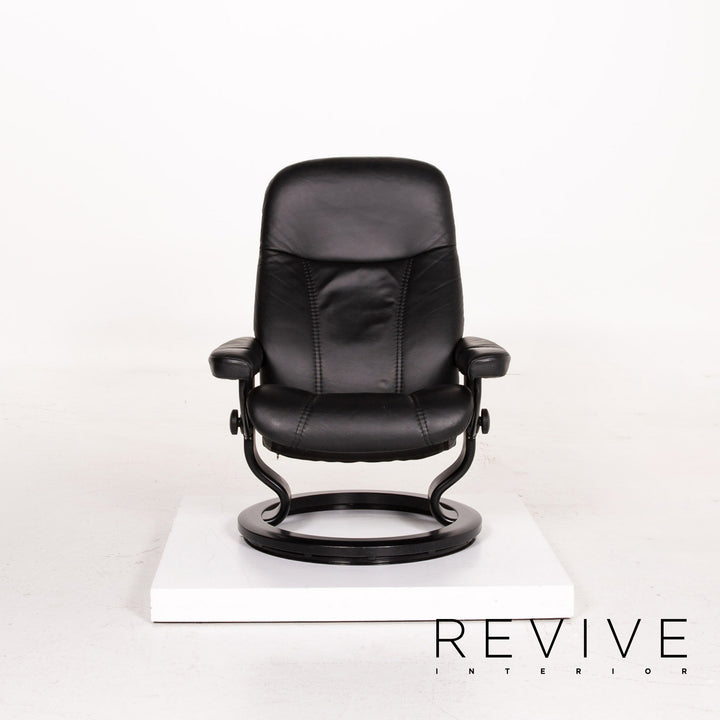 Stressless Consul Leder Sessel inkl. Hocker Schwarz Relaxsessel Relaxfunktion Funktion #14604