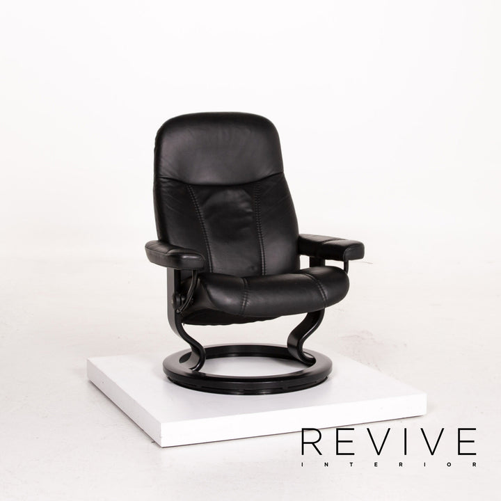 Stressless Consul Leder Sessel inkl. Hocker Schwarz Relaxsessel Relaxfunktion Funktion #14604