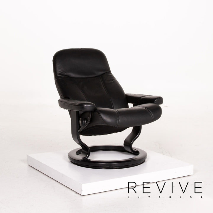 Stressless Consul Leder Sessel inkl. Hocker Schwarz Relaxsessel Relaxfunktion Funktion #14604