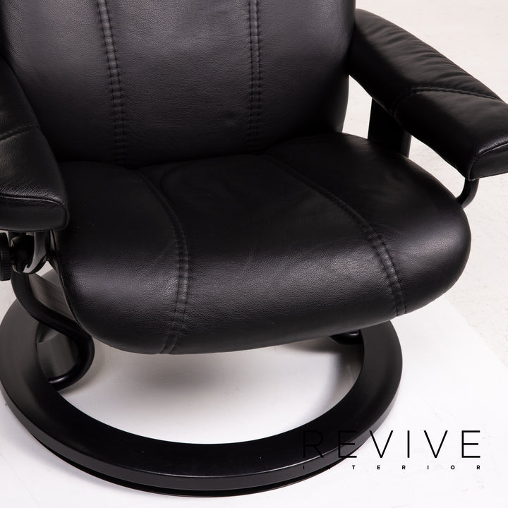 Stressless Consul Leder Sessel inkl. Hocker Schwarz Relaxsessel Relaxfunktion Funktion #14604