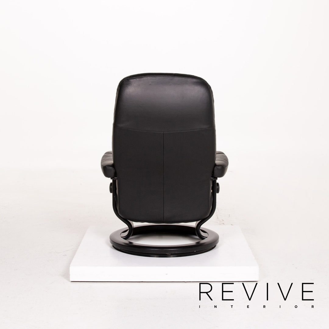 Stressless Consul Leder Sessel inkl. Hocker Schwarz Relaxsessel Relaxfunktion Funktion #14604