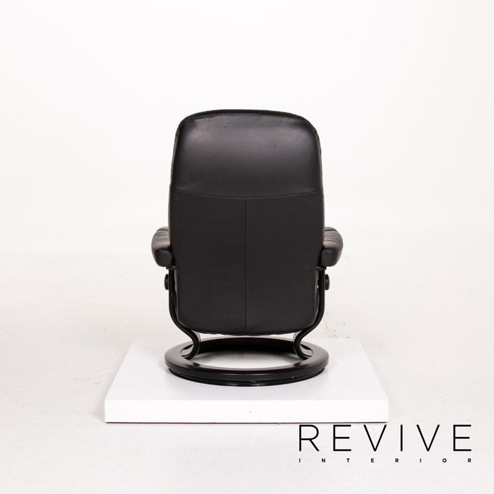 Stressless Consul Leder Sessel inkl. Hocker Schwarz Relaxsessel Relaxfunktion Funktion #14604