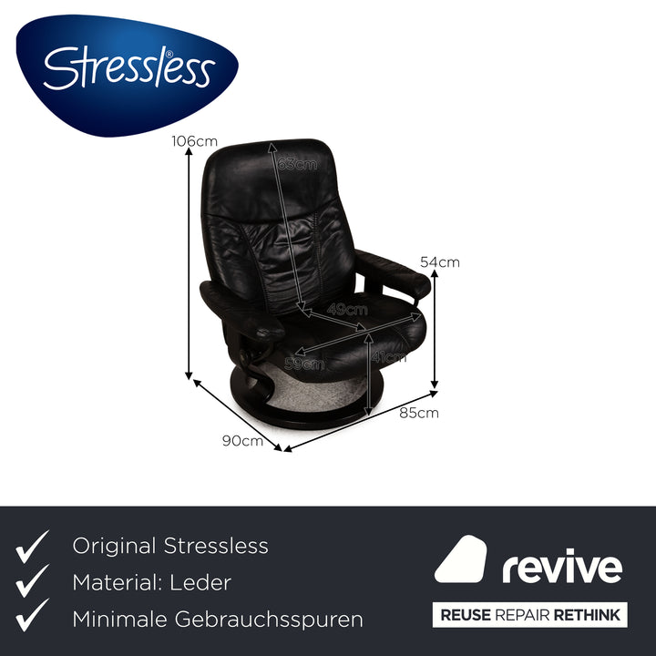Stressless Consul Leder Sessel Schwarz Größe M Funktion