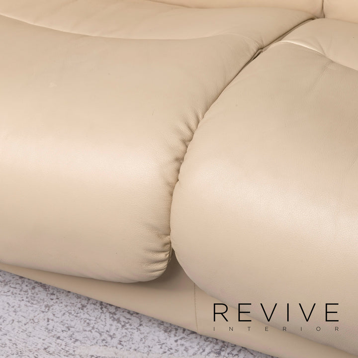 Stressless Designer Leder Sofa Beige Dreisitzer Funktion Couch #8866