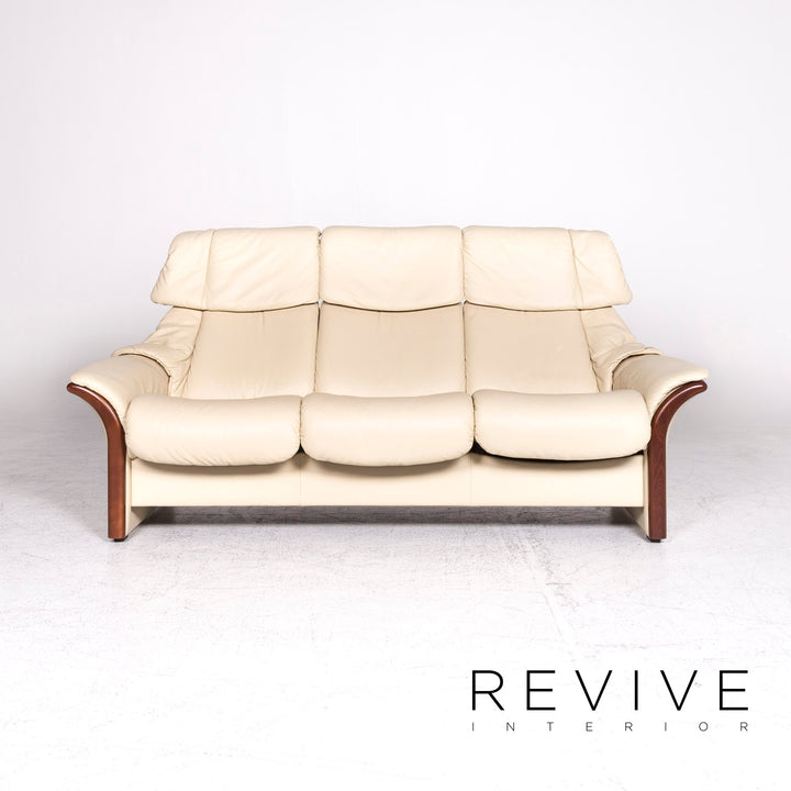 Stressless Designer Leder Sofa Beige Dreisitzer Funktion Couch #8866