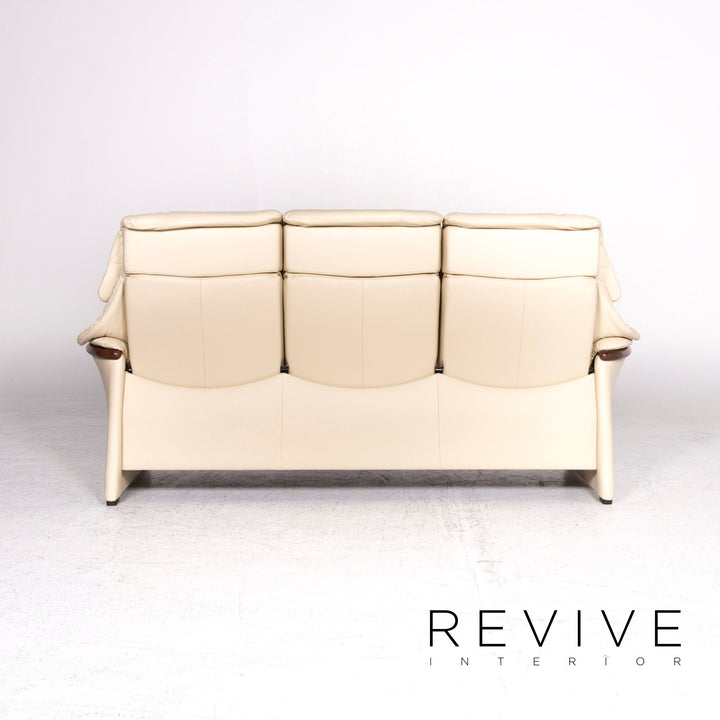 Stressless Designer Leder Sofa Beige Dreisitzer Funktion Couch #8866