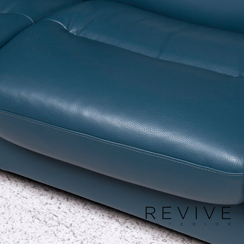 Stressless Leder Sofa Blau Petrol Dreisitzer Funktion Couch 