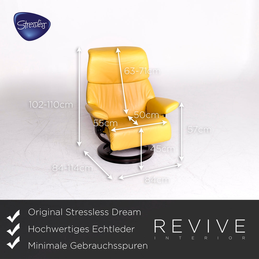 Stressless Dream Leder Sessel Gelb Relax Funktion Garnitur #8711