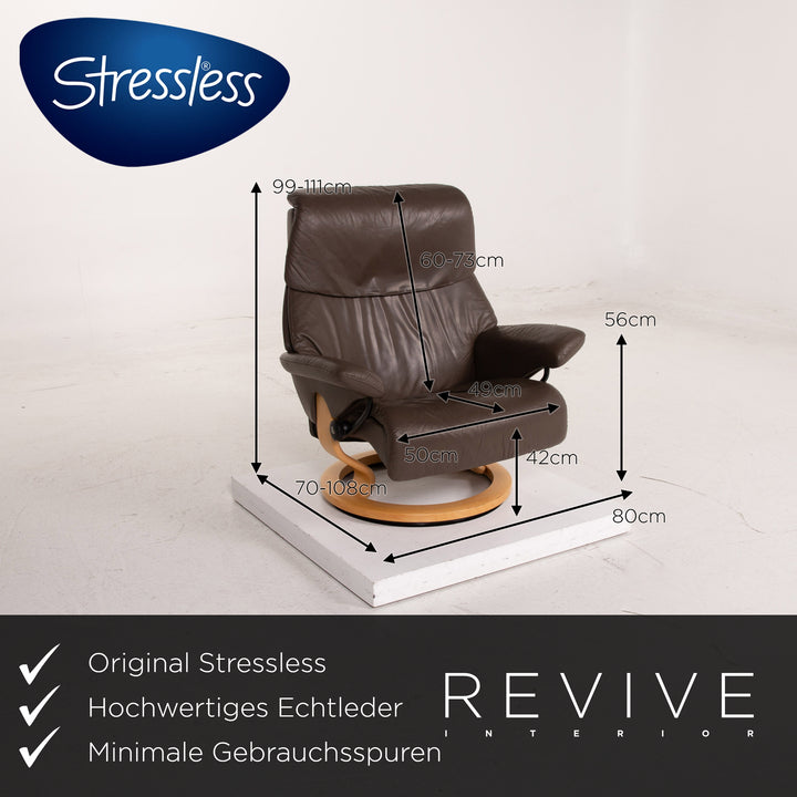 Stressless Dream leather armchair incl. stool brown dark brown relax function