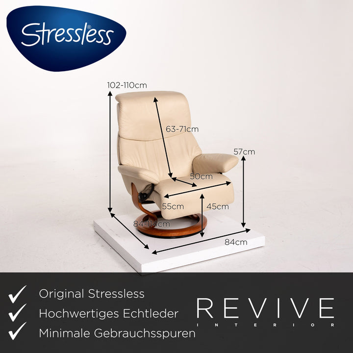 Stressless Dream Leder Sessel inkl. Hocker Creme Relaxfunktion Funktion Relaxsessel #14423