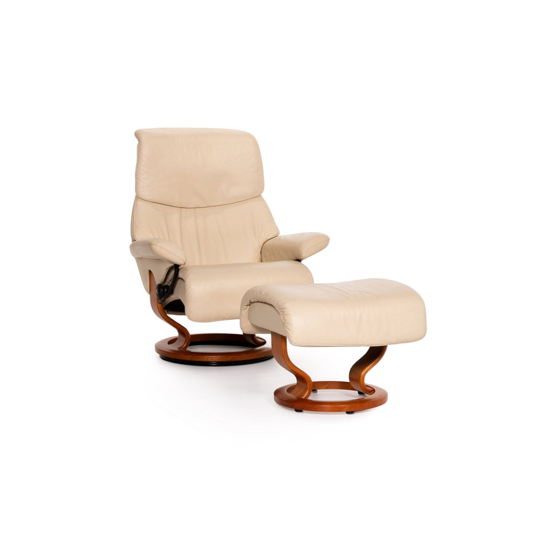 Stressless Dream Leder Sessel inkl. Hocker Creme Relaxfunktion Funktion Relaxsessel #14423