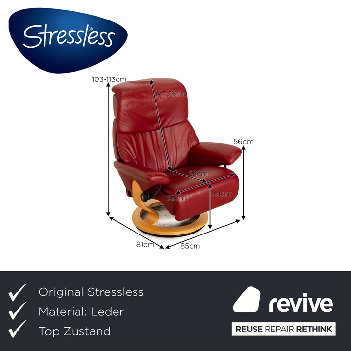 Stressless Dream Leder Sessel Rot inkl. Hocker