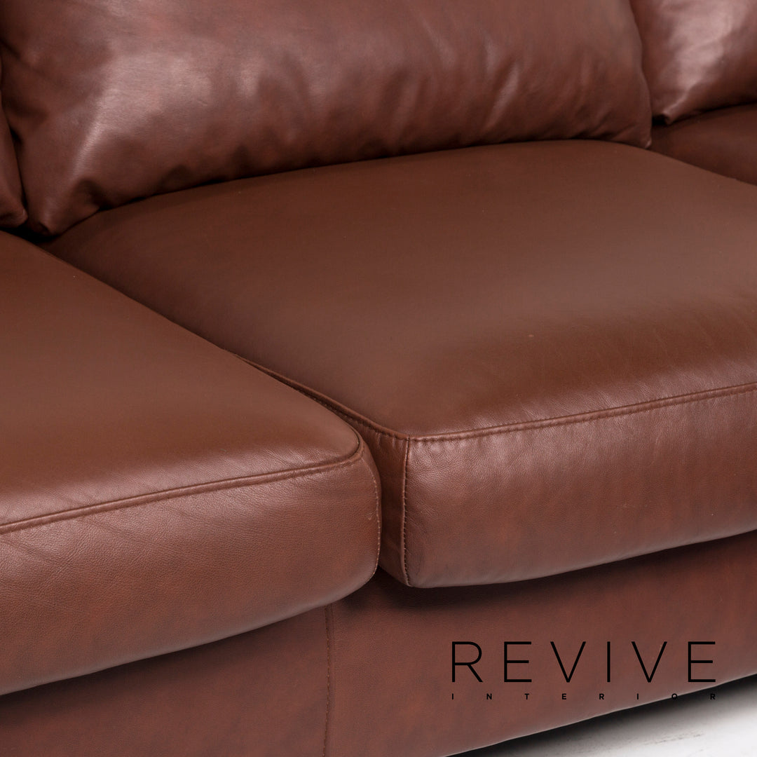 Stressless E 200 Leather Corner Sofa Brown Function Couch #12712
