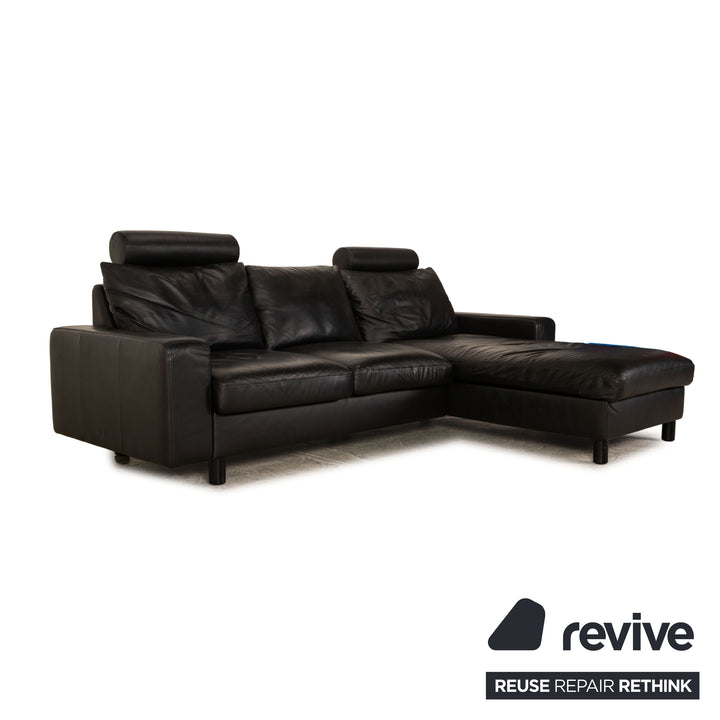 Stressless E 200 Leder Ecksofa Schwarz Recamiere Rechts Sofa Couch