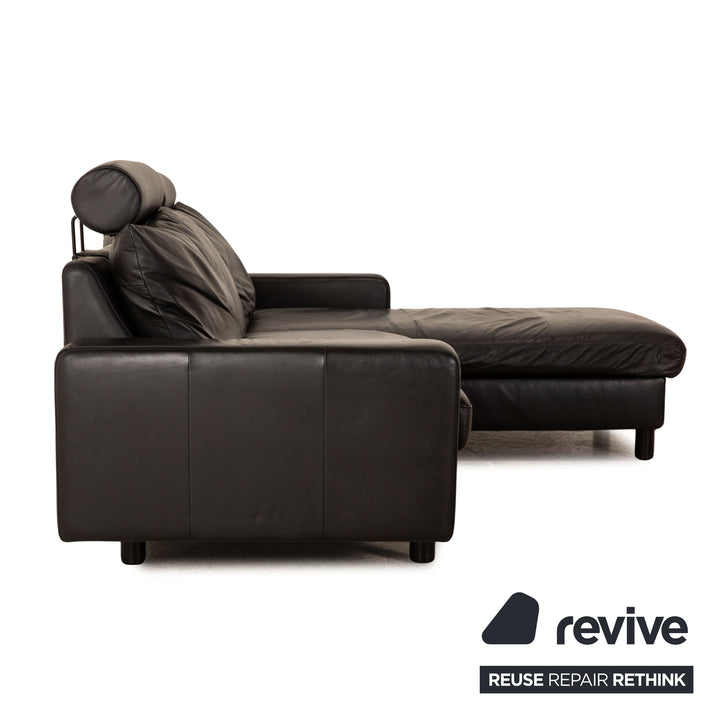 Stressless E 200 Leder Ecksofa Schwarz Recamiere Rechts Sofa Couch