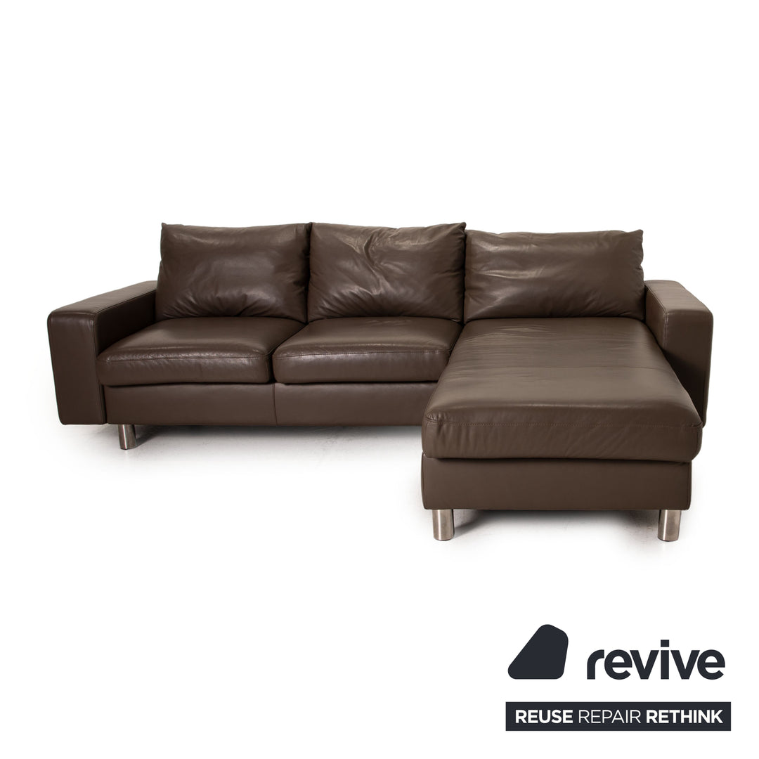 Stressless E 200 Leather Sofa Brown Corner Sofa Couch