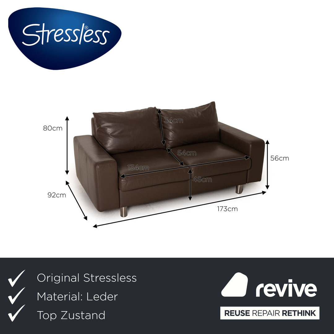 Stressless E 200 Leder Sofa Braun Zweisitzer Couch