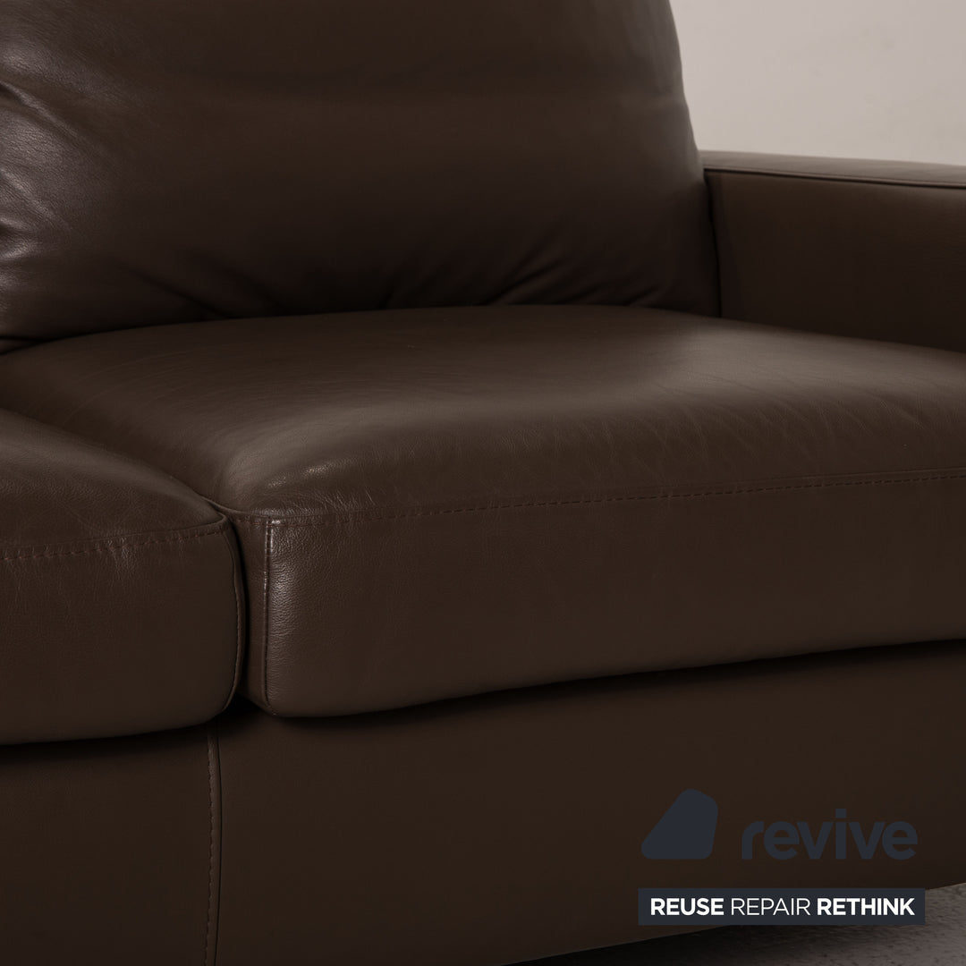 Stressless E 200 leather sofa brown two-seater couch