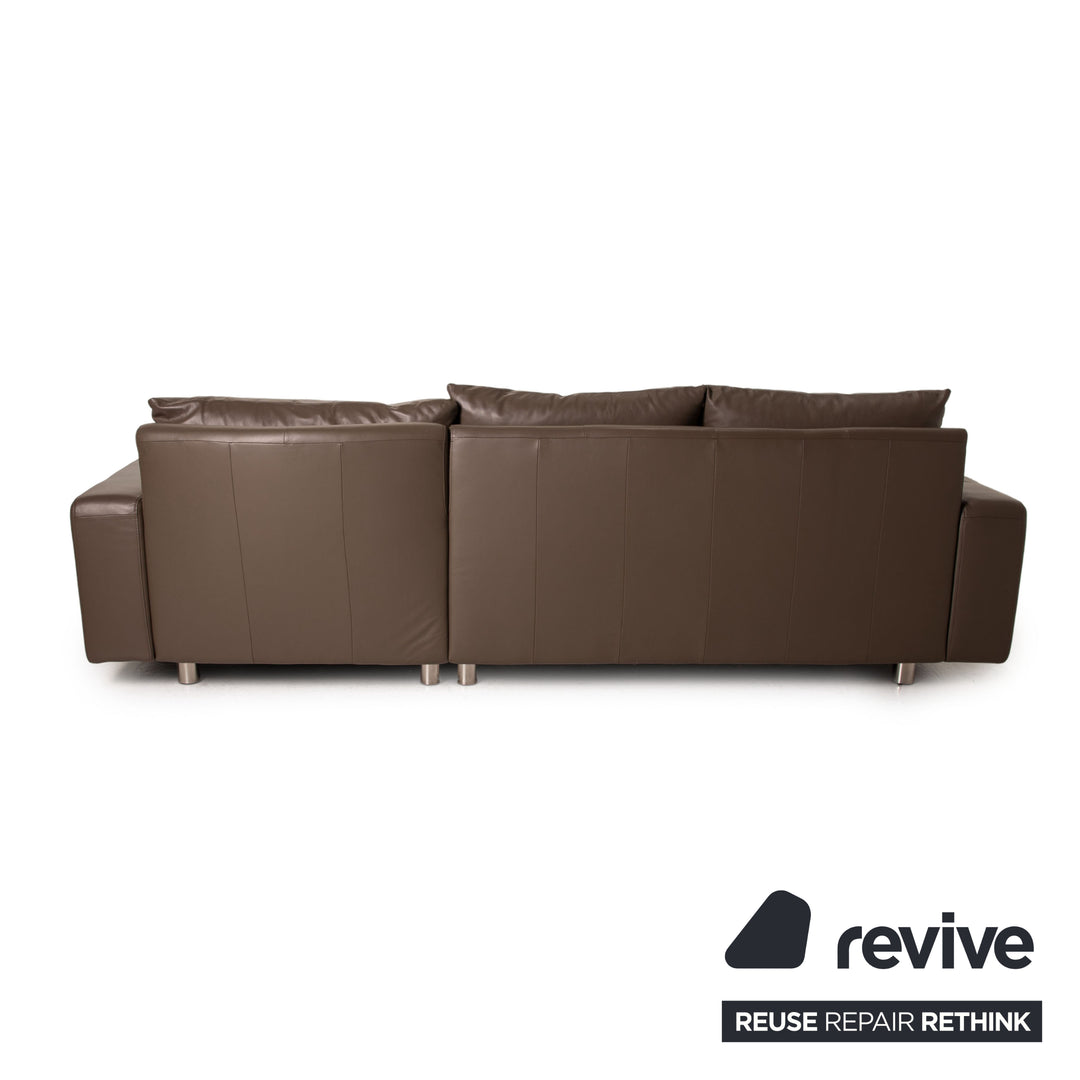 Stressless E 200 leather sofa set brown 1x corner sofa 1x two-seater couch