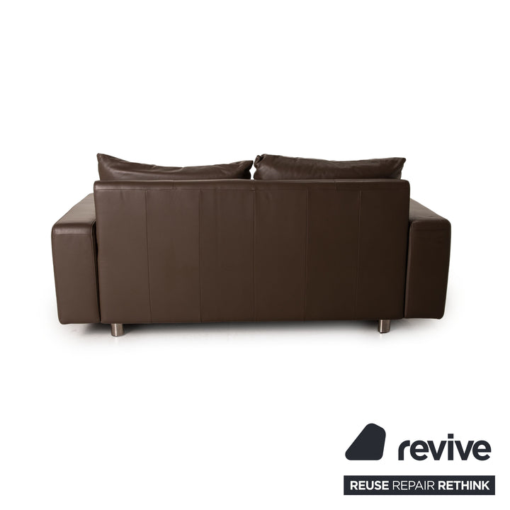 Stressless E 200 leather sofa set brown 1x corner sofa 1x two-seater couch