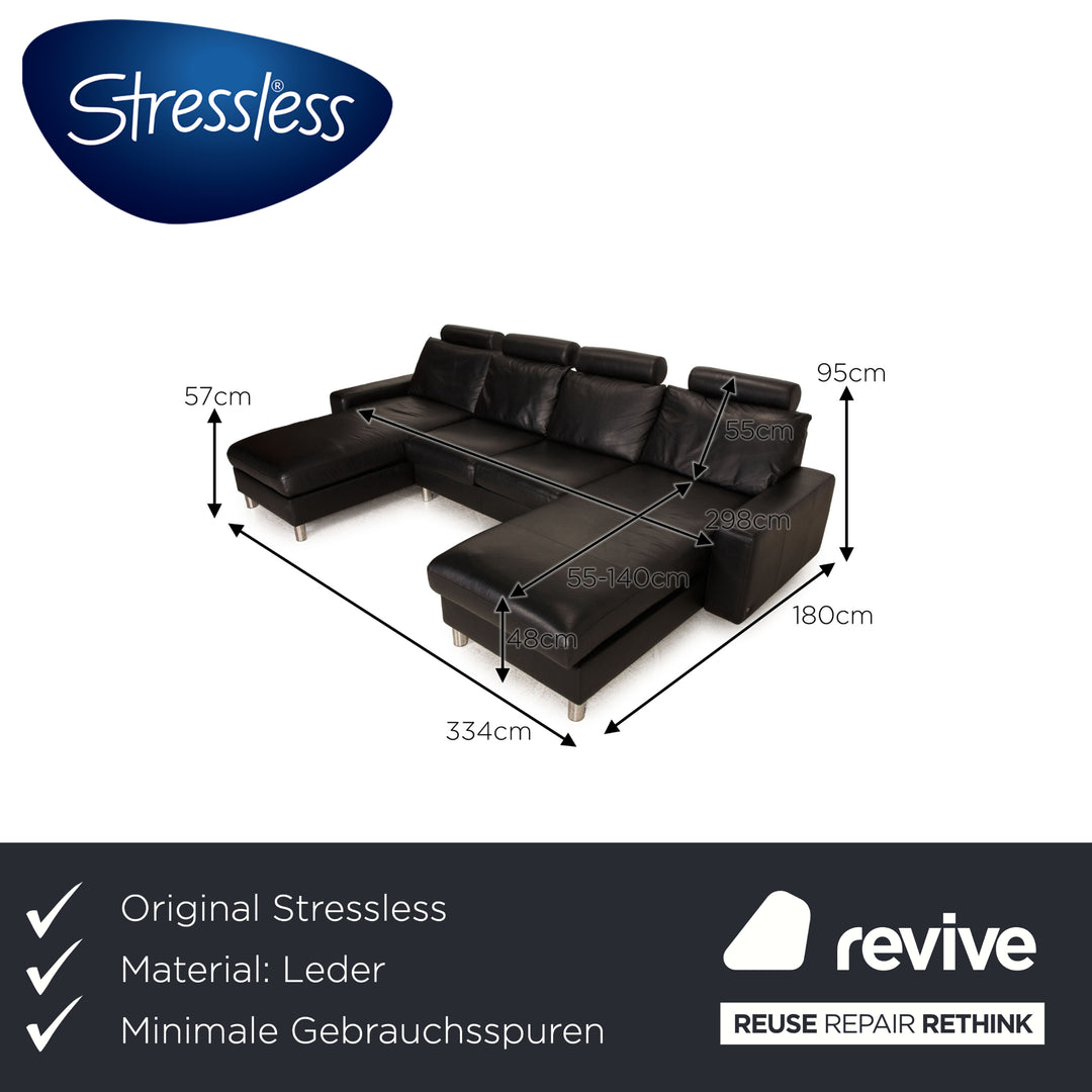 Stressless E 200 Leder Sofa Schwarz Ecksofa Couch