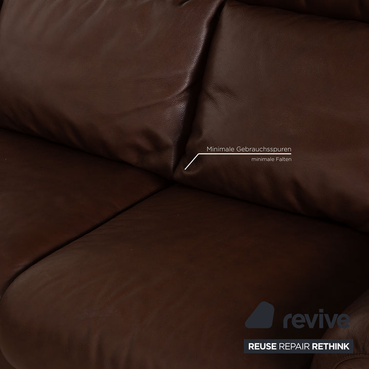Stressless E 300 Leather Corner Sofa Brown Recamiere Left Sofa Couch