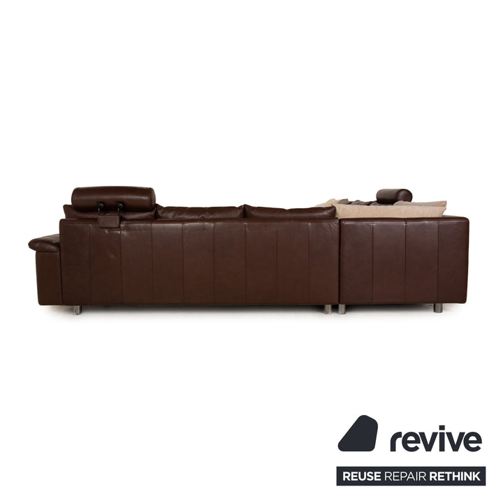 Stressless E 300 Leather Corner Sofa Brown Recamiere Left Sofa Couch
