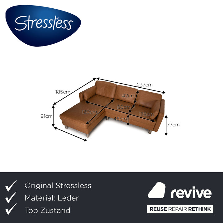 Stressless E-600 Leder SAofa Beige Ecksofa Couch