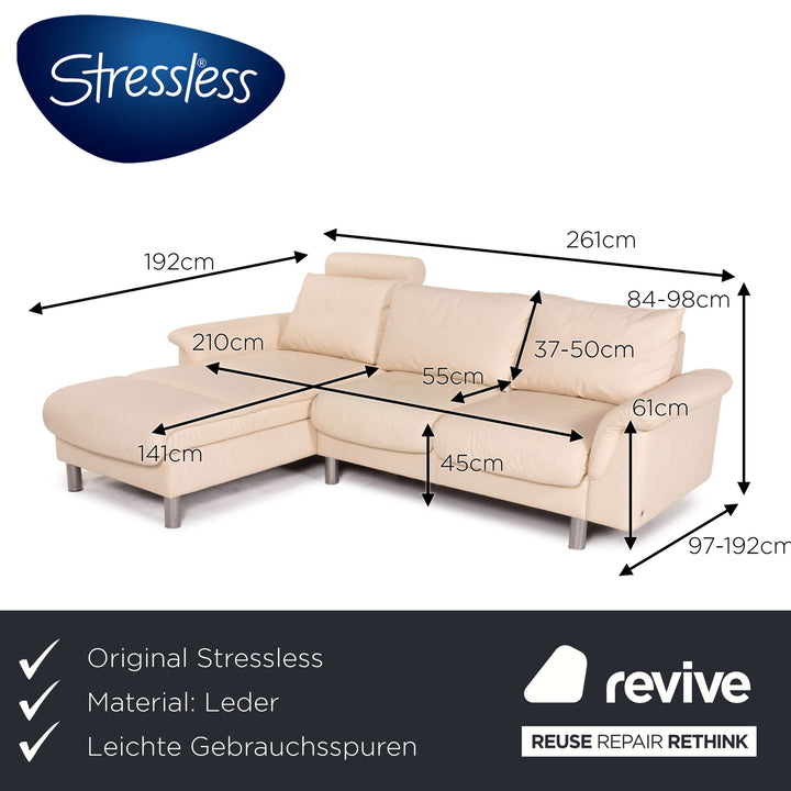 Stressless E300 Leder Ecksofa Creme Sofa Funktion Couch