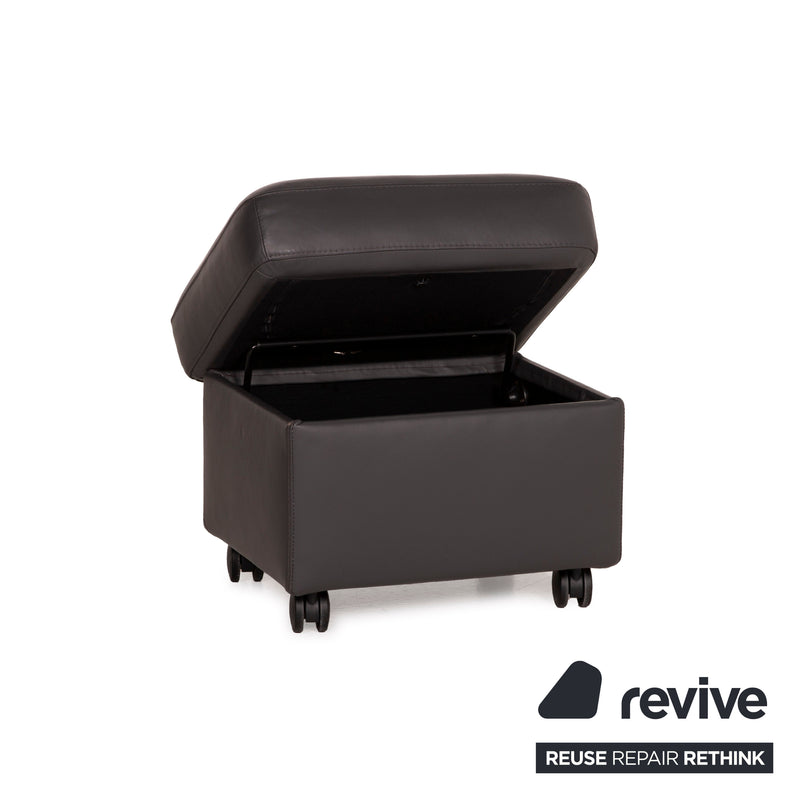 Stressless E300 Leder Hocker Grau
