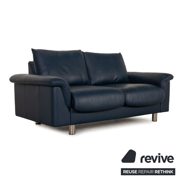 Stressless E300 Leather Sofa Blue Two Seater Couch